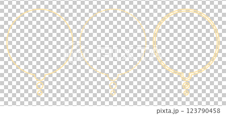 黃色圓形氣泡設定用於想像力 123790458