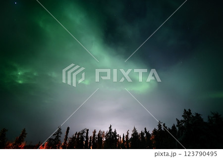 オーロラの見える景色 123790495