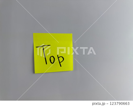 Concept of Top, something unique with inscription on sticky note Concept of Top, something unique with inscription on sticky note 123790663