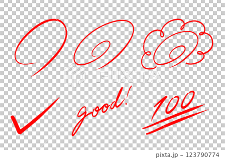 A set of handwritten red circles, as if written with a pen A set of handwritten red circles, as if written with a pen 123790774