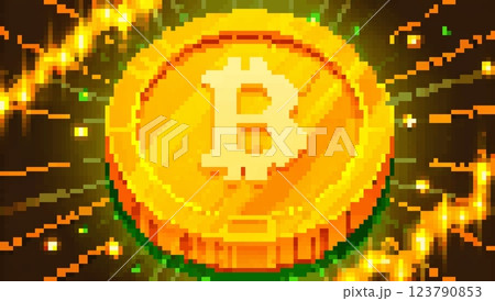 Pixel Bitcoin: The Digital Gold of the Future 123790853