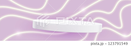 White minimalist 3d stage on hologram background White minimalist 3d stage on hologram background 123791549