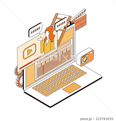 動画編集のイメージイラスト 123791639