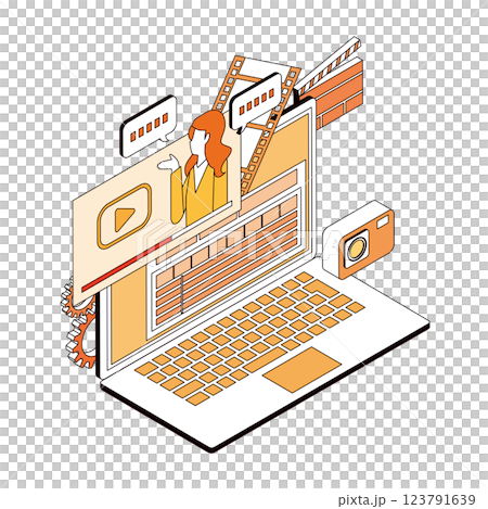 動画編集のイメージイラスト 123791639