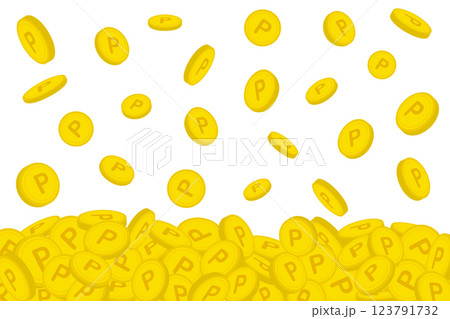 積み重なるコイン 123791732