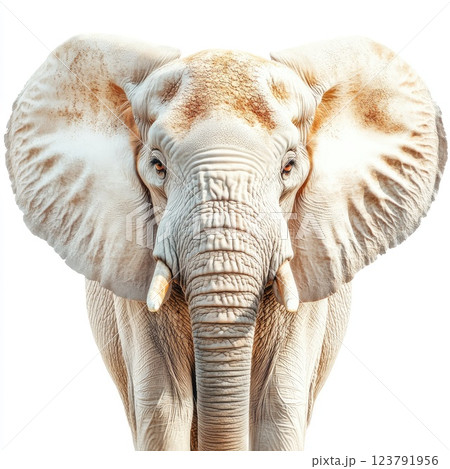 Majestic elephant standing tall and proud with large ears and a strong trunk in a natural habitat setting 123791956