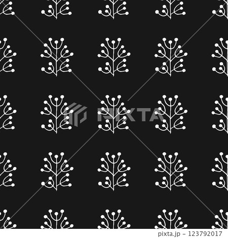 Folk bird and flower ornament. Pattern in hand draw style, created for fabrics 123792017