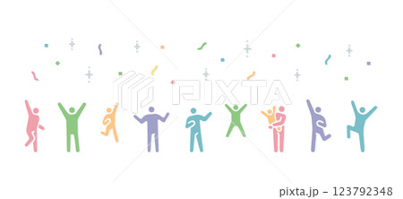 A simple illustration of a person expressing joy A simple illustration of a person expressing joy 123792348