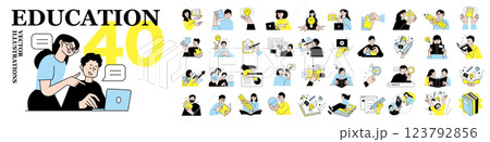 教育イラストセット 123792856