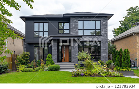 住宅イメージ モダンな戸建て住宅 住宅イメージ モダンな戸建て住宅 123792934