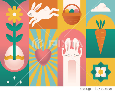 Modern Easter Geometric Seamless Pattern 123793056