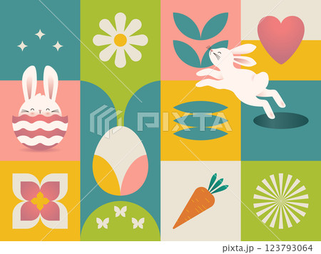 Modern Easter Geometric Seamless Patternのイラスト素材 [123793064] - PIXTA