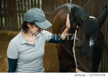 involved with horses involved with horses 123793109
