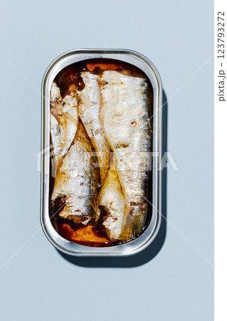open can of canned sardines 123793272