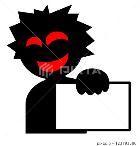 悪質な架空請求や恐喝などの犯罪を犯す詐欺師のイラスト 123793380