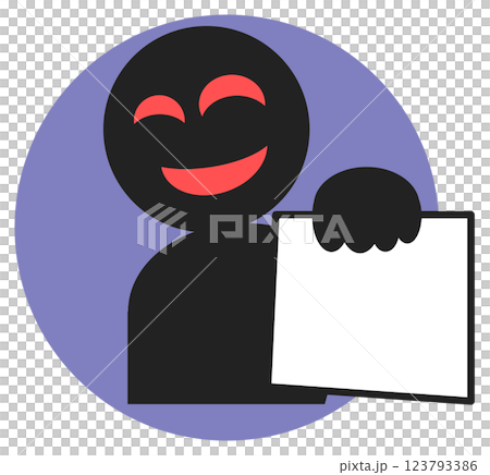 悪質な架空請求や恐喝などの犯罪を犯す詐欺師のイラスト 123793386