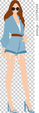 Illustration of a woman wearing summer clothes Illustration of a woman wearing summer clothes 123794268
