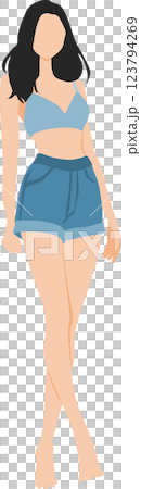 Illustration of a woman wearing summer clothes Illustration of a woman wearing summer clothes 123794269