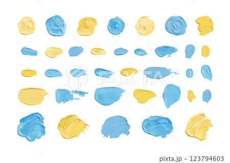 爽やかで可愛い立体的な絵の具の塗り 抽象的な装飾イラストセット ペンキ ペイント 顔料 塗料 厚塗り 爽やかで可愛い立体的な絵の具の塗り 抽象的な装飾イラストセット ペンキ ペイント 顔料 塗料 厚塗り 123794603