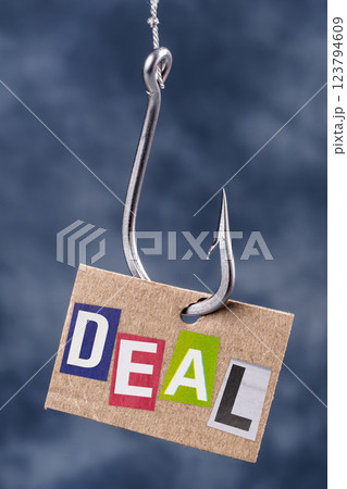 DEAL on fishing hook suggests offer that sounds tempting but may not be legitimate 123794609