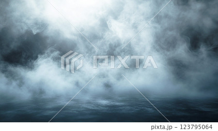 立ち込める煙の幻想的な背景 123795064