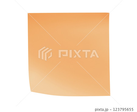 オレンジ色の付箋 123795655