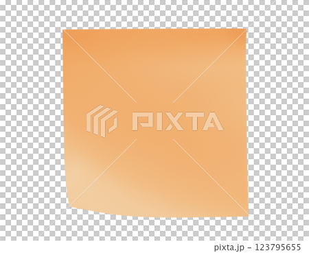 オレンジ色の付箋 123795655