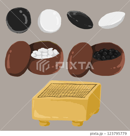 手書き風の囲碁のイラスト 123795779