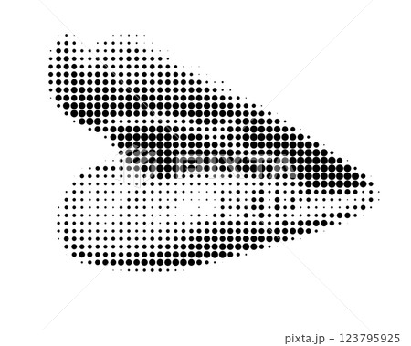 Halftone Lips in Side View Black and White Halftone Lips in Side View Black and White 123795925
