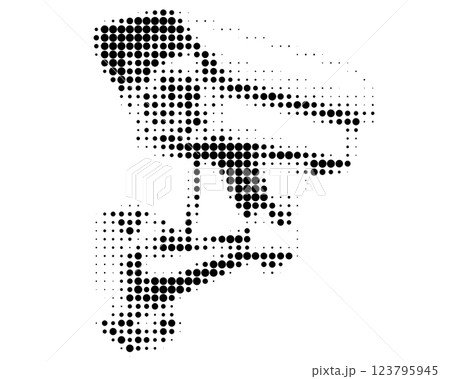 Halftone Surveillance Camera in Black and White Halftone Surveillance Camera in Black and White 123795945
