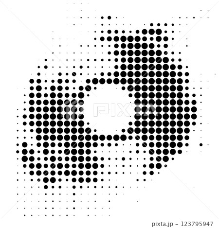 Halftone Vinyl Record in Black and White 123795947