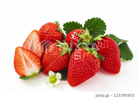 白バックのいちご 123795955