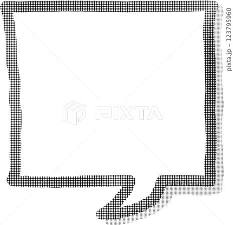 黒いハーフトーンの手描き正方形吹き出しフレーム 黒いハーフトーンの手描き正方形吹き出しフレーム 123795960
