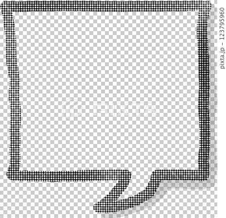 黒いハーフトーンの手描き正方形吹き出しフレーム 黒いハーフトーンの手描き正方形吹き出しフレーム 123795960