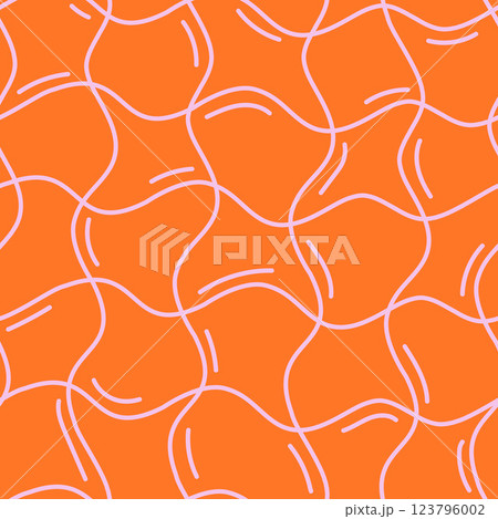 Seamless orange abstract checkered pattern, background design. Hand drawn vector illustration for packaging Seamless orange abstract checkered pattern, background design. Hand drawn vector illustration for packaging 123796002