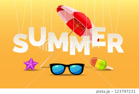 Summer poster with glasses 123797231
