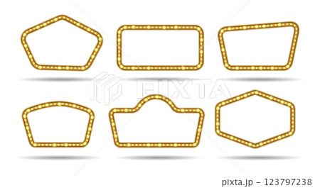 Vintage lightbulbs empty frames 123797238