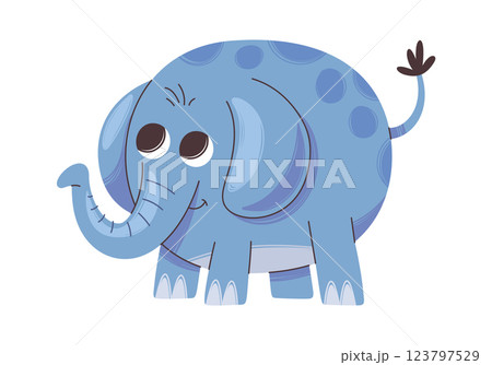 Cute elephant safari animal character 123797529