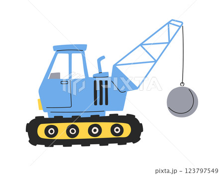 Crawler tractor equipped stone ball 123797549