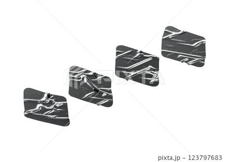 Blank black rhomb adhesive crumpled tape mockup, side view Blank black rhomb adhesive crumpled tape mockup, side view 123797683