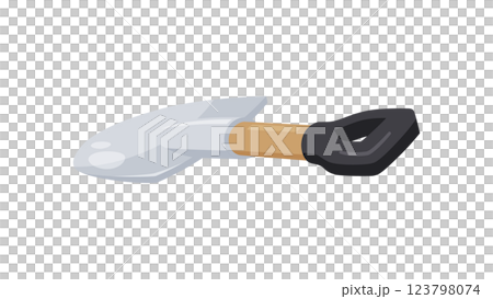 掘る角度のシャベルのイラスト 123798074