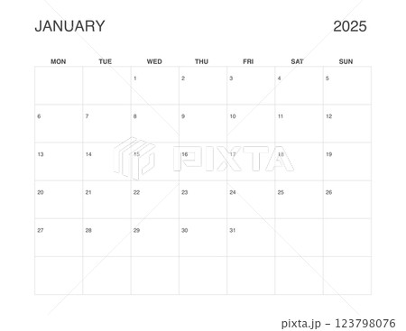 JANUARY 2025 Letter Size Monthly Calendar, Minimalist Printable Calendar, Dated JANUARY Planner 123798076