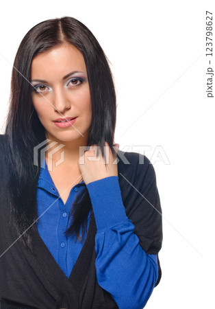 Happy smiling lady 123798627