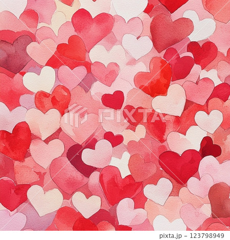 Abstract red sparkle heart background, party invitation, postcard for couple in love, copy space, painted with watercolors, symbol of love devotion happiness mutual 123798949
