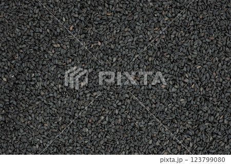 Black Sesame Seed Background Top View 123799080