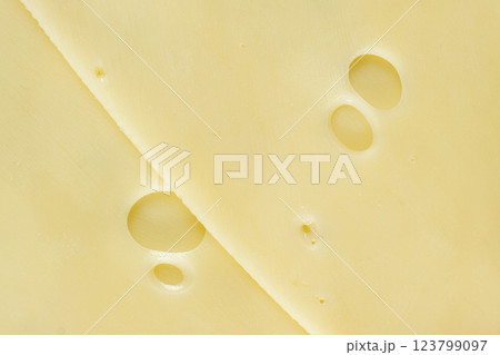 Semi-hard cheese close-up, thin slices, top view Semi-hard cheese close-up, thin slices, top view 123799097