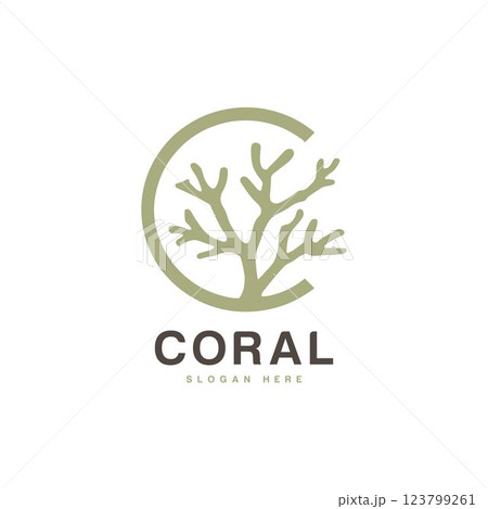 Coral logo. Coral vector. coral reef logo 123799261