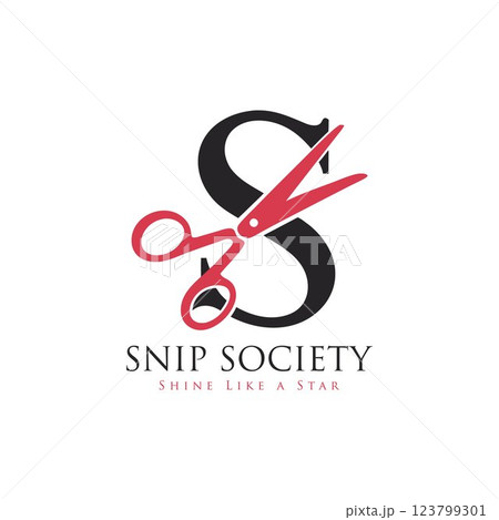 Hair salon logo. barber shop logo. scissors logo. salon vector. 123799301