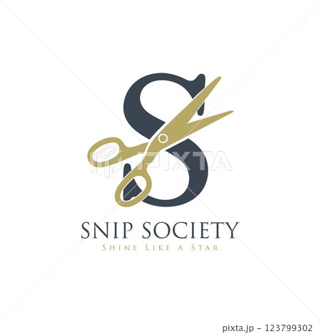 Hair salon logo. barber shop logo. scissors logo. salon vector. 123799302