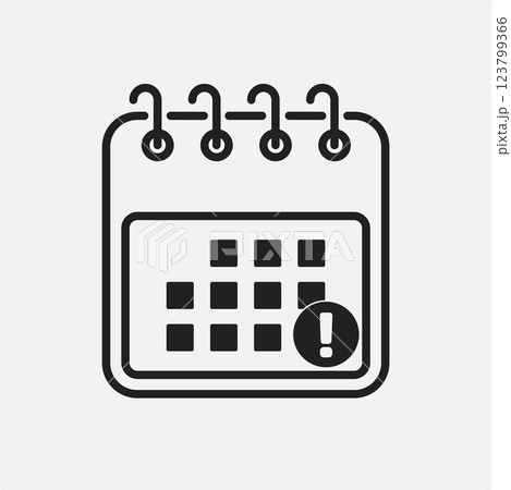 Icon page calendar, pop up message alert or error 123799366